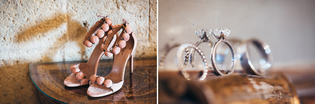 Fotografo Matrimonio Orvieto Un dettaglio delle scarpe e delle fedi della psosa