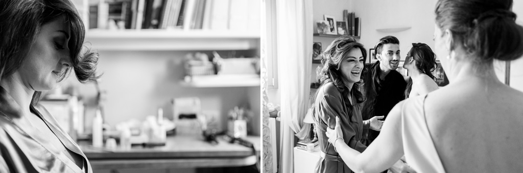 Fotografo Matrimonio Monza Alcuni ospiti baciano la sposa durante l