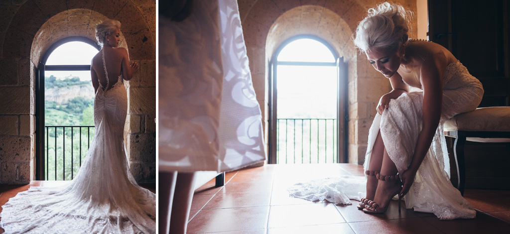 Fotografo Matrimonio Orvieto La sposa indossa le scarpe
