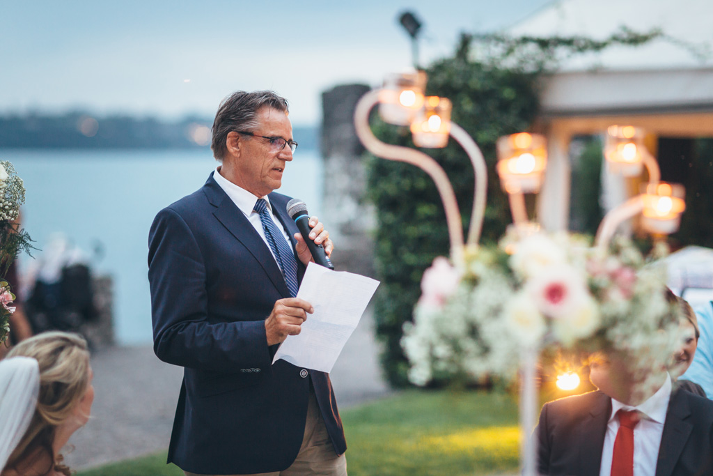 Fotografo Matrimonio Lago di Garda Il padre di Kathrin spende alcune parole in favore degli sposi