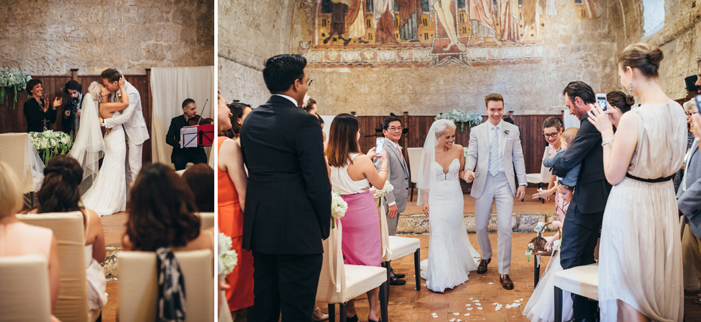Fotografo Matrimonio Orvieto Gli sposi attraversano la navata sino all'uscita