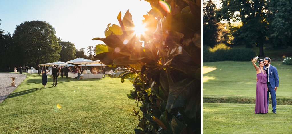Fotografo Matrimonio Villa Caroli Zanchi Alcune panoramiche degli invitati che si preparano al ricevimento di Villa Caroli a Stezzano