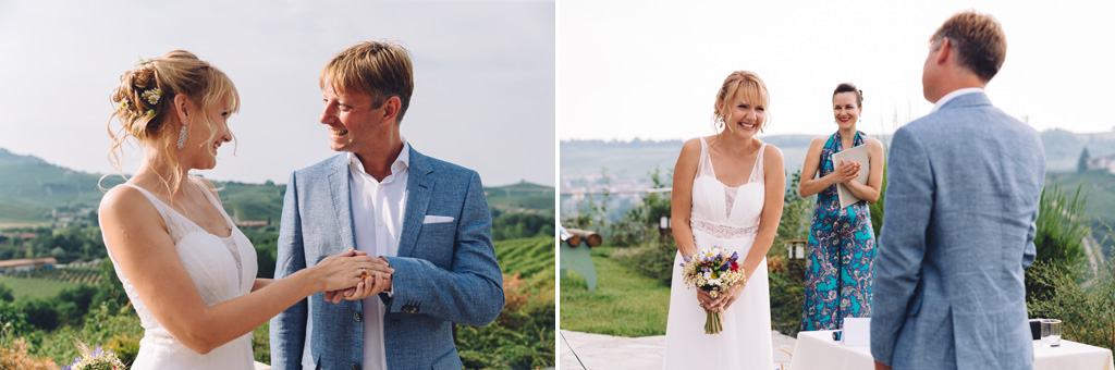Fotografo Matrimonio Langhe I due sposi enunciano le promesse di fedeltà ai principi del matrimonio