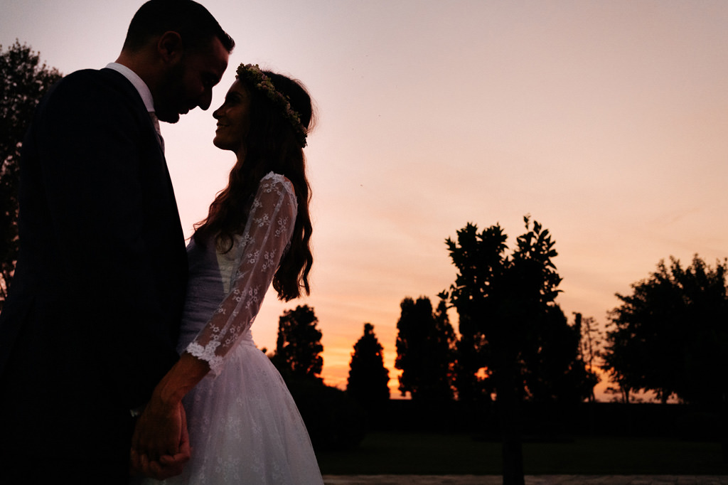 foto coppia andrea e cristina tramonto villa valenca