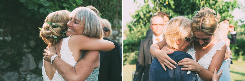 Fotografo Matrimonio Lago di Garda La sposa abbraccia amici e parenti