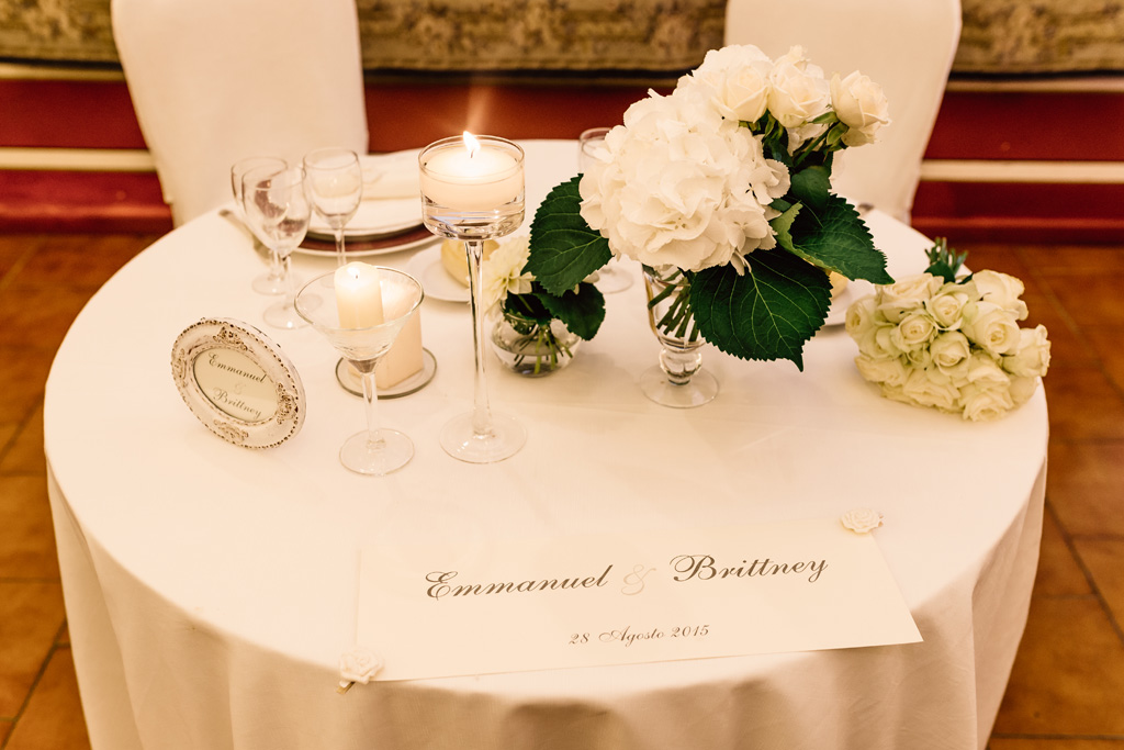Fotografo Matrimonio Villa Del Cardinale La tavola apparecchiata per Emmanuel e Brittney
