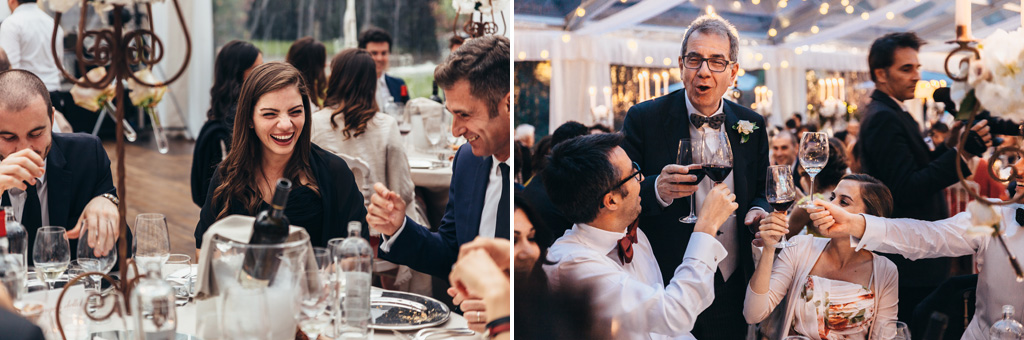 Fotografo Matrimonio Monza Gli ospiti scherzano durante il ricevimento