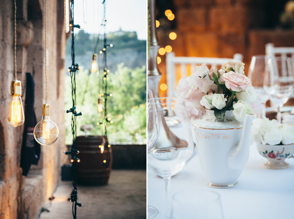Fotografo Matrimonio Orvieto Alcuni dettagli della tavolata del ricevimento