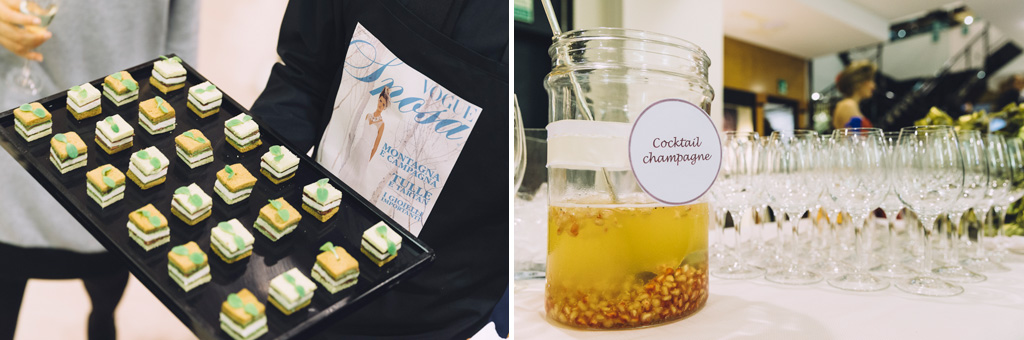 Evento Rocca Damiani Milano I dolci e i cockails offerto durante l'evento Vogue Sposa nei pressi della gioielleria Damiani