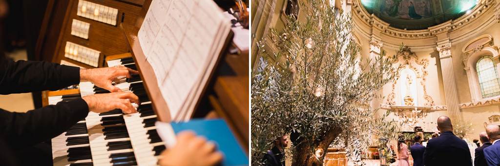 Wedding Photographer Como Lake La musica dell'organo durante la cerimonia nella chiesa de