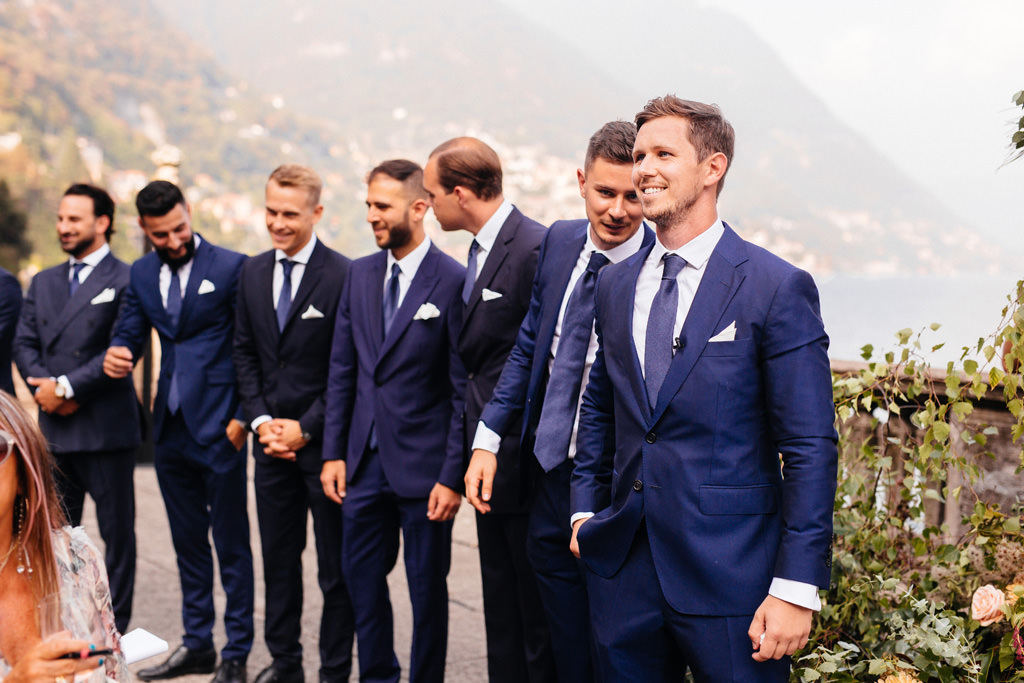 Wedding Photographer Como Lake Villa Pizzo Villa d'Este lo sposo e i testimoni matrimonio tom e indigo villa pizzo lago di como