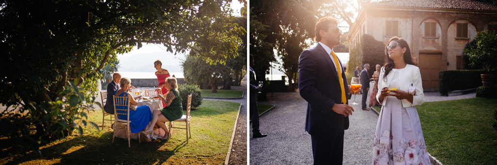 Wedding Photographer Como Lake Villa Pizzo Villa d'Este invitati nel giardino di villa pizzo sul lago di como al matrimonio di tom e indigo