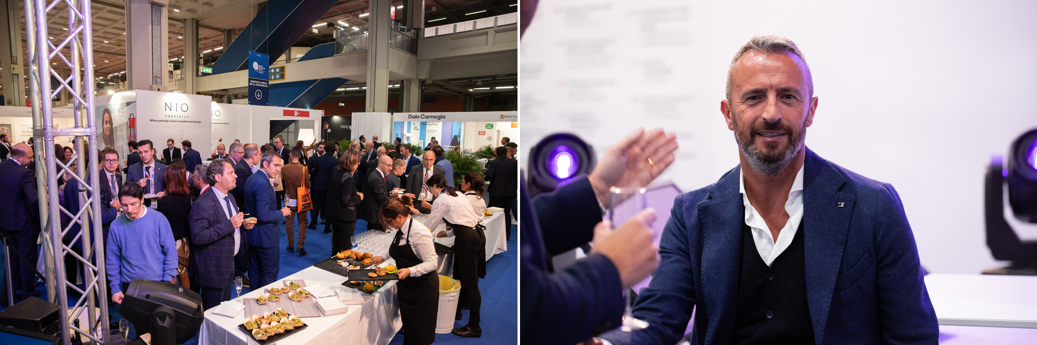 Fotografo Eventi Esclusivi Aziendali Fiera Milano Assofranchisin Il buffet dell'evento di Assofranchising presso Fieramilanocity