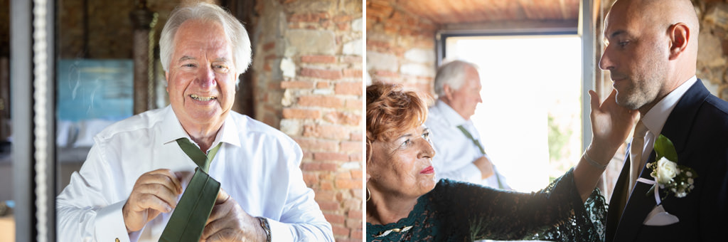 Destination Wedding Photographer Tuscany Italy Preparazione di uno sposo in Toscana
