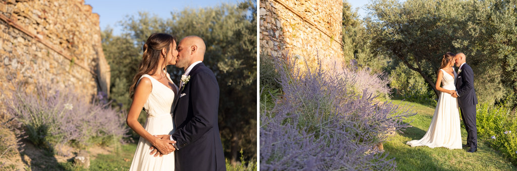 Destination Wedding Photographer Tuscany Italy Due sposi che si baciano in Toscana