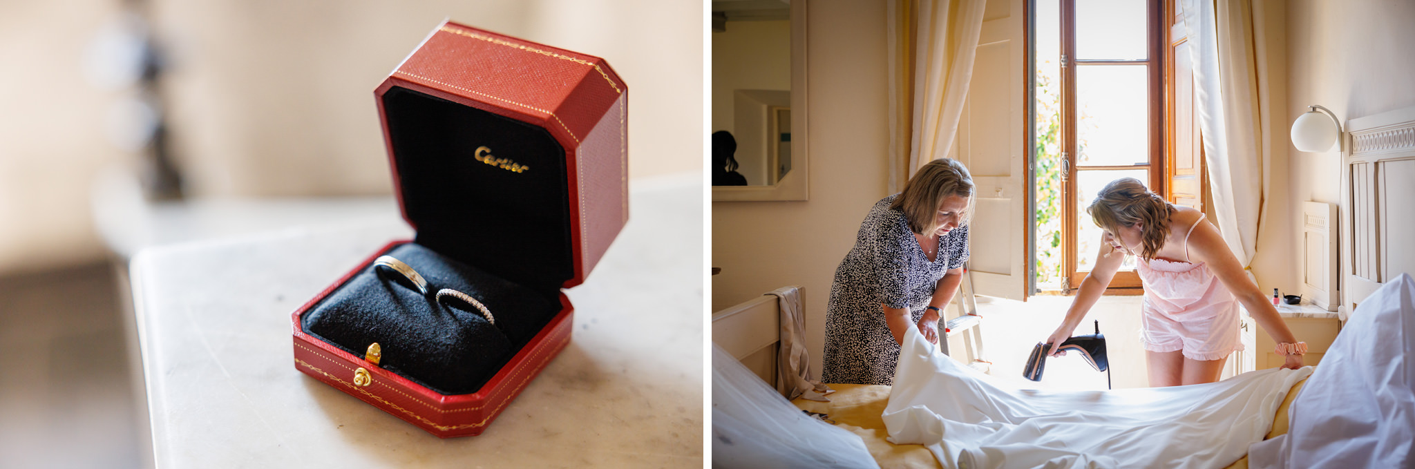 Destination Wedding Photographer Como Anelli nuziali e i preparativi della sposa per il suo matrimonio