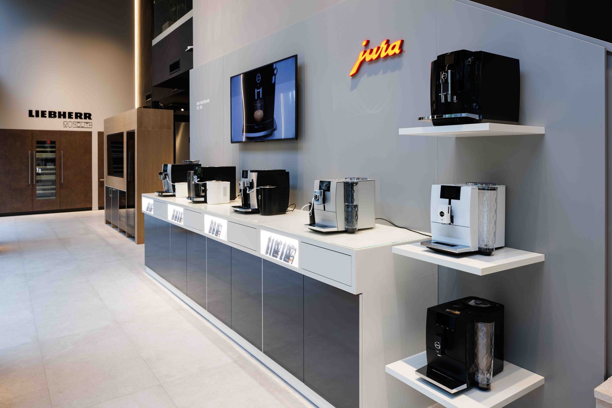 Fotografo Architettura Showroom Macchine del caffe in showroom