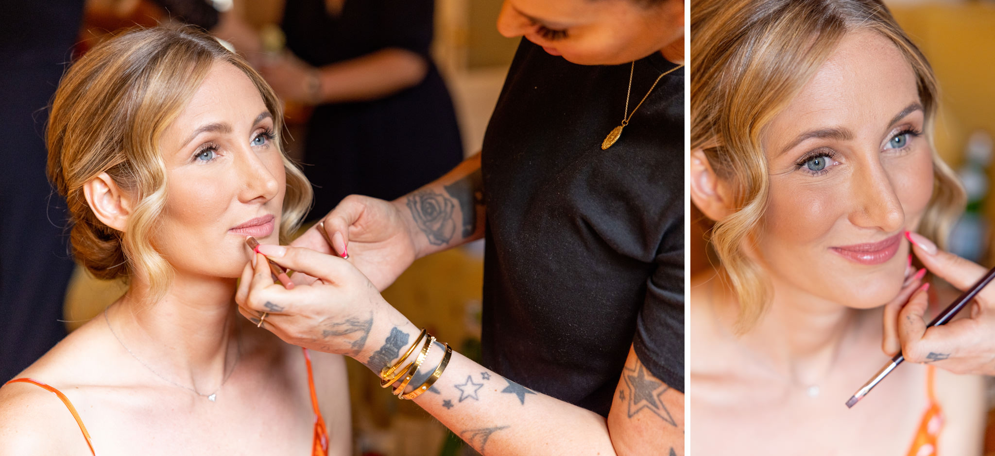 Destination Wedding Photographer Lake Como Una sposa durante la preparazione del matrimonio