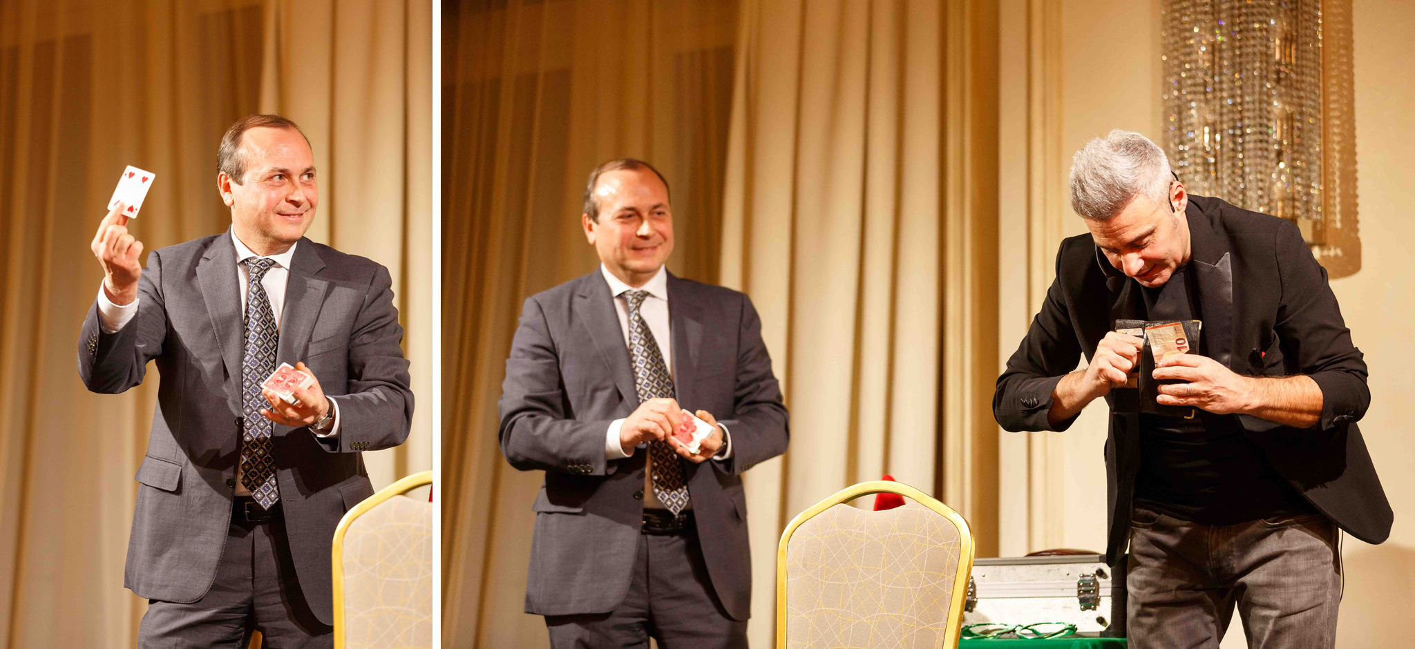 Foto evento business upiveb Spettatore che partecipa allo spettacolo di magia