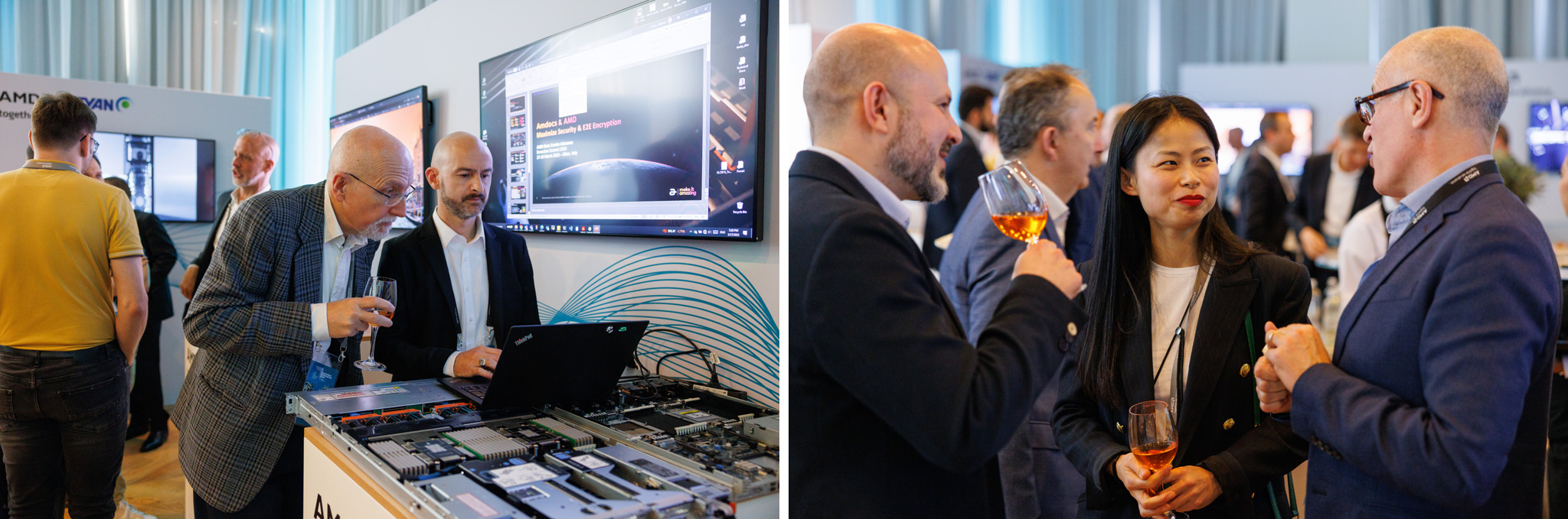 foto di invitati che fanno break durante l'evento AMD